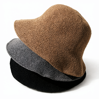 Chapeau Bob Femme en Coton et Lin, Tricoté en Fil Doux, Uni, Pliable, Respirant, avec Bandeau Anti-Transpiration Ajustable, Style Pêcheur
