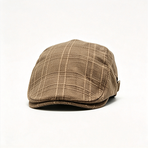 Casquette plate à carreaux pour femme, style vintage, béret gavroche, avec boucle réglable, motif écossais rétro, pour le printemps, l'automne, les occasions décontractées et les fêtes, logo personnalisable - Product Image 4