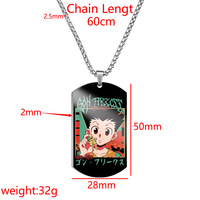 Collier Anime HUNTER X HUNTER pour hommes et femmes, en acier inoxydable, collier de cosplay, licence de chasseur, bijoux de bande dessinée, cadeau pour les fans