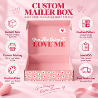 Boîte à courrier personnalisée en carton ondulé rose romantique avec impression de motif en forme de cœur et approvisionnement en gros pour les cadeaux de la Saint-Valentin