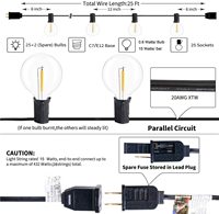 Pour UL 120V E12 Edison G40 Ampoule LED Lampe d'éclairage rétro avec filament IP65 Option d'éclairage moderne et élégant