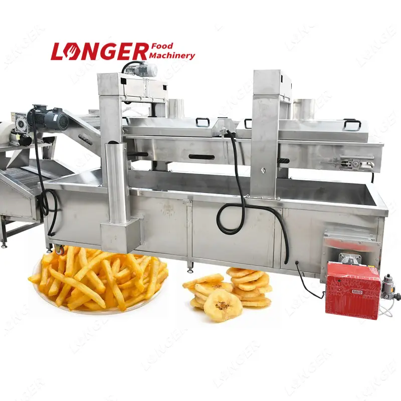 304 paslanmaz çelik elektrikli patates kızartması muz muz cips derin kızartma makinesi sürekli Falafel fritöz