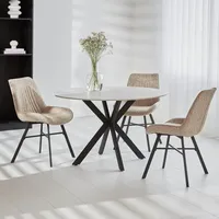 Table de salle à manger, bistrot, bar, café, hôtel, restaurant en pierre frittée, porcelaine, marbre, avec plateau carré ou rond