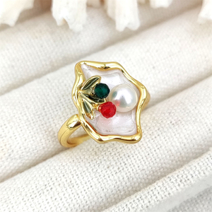 <span class=keywords><strong>2025</strong></span> mới nhất mô hình hoa dát Vòng ngọc trai thời trang phong cách vàng bạc mạ có thể điều chỉnh bất đá quý nhẫn cho hàng ngày bên - Product Image 4