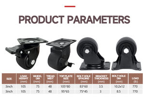 Roue pivotante à billes en <span class=keywords><strong>nylon</strong></span> de 3 pouces de qualité supérieure pour une capacité de chargement durable Diamètre industriel 75mm Xinniu - Product Image 4