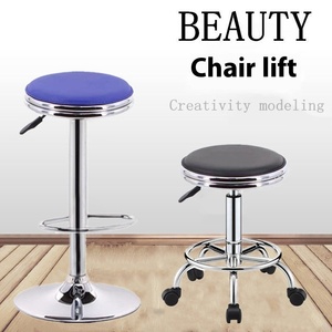 Rotating High <b>Bar</b> Chair Lifting Front Desk Metal <b>Stool</b> for Home Beauty Barber Shop & Laboratory Round Pulley Chair - Product Image 4