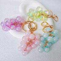 Schattig acryl UV-geprint bubbel-jelly druiven sleutelhanger realistische fruit hanger auto sleutel tas charme