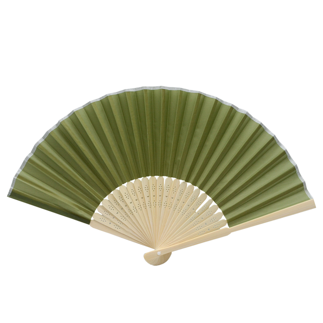 FAREA  Eco-Friendly Printed Paper Folding Hand Fan Silhouette Wedding Date Name and Logo on Bamboo Material Painted Technique