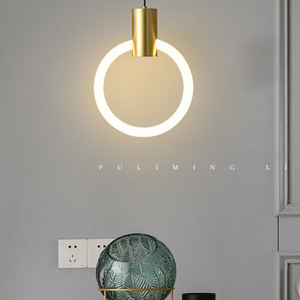 Acrylic LED Single-Head Decorative Pendant Light Brass Material for Bedroom <b>Bedside</b> Living Room Coffee <b>Table</b> Bar Application - Product Image 3