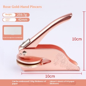 Mango de <span class=keywords><strong>oro</strong></span> rosa Patrón de bricolaje <span class=keywords><strong>Sello</strong></span> en relieve Nuevo <span class=keywords><strong>sello</strong></span> de escritorio portátil con Material de cera de plástico de vidrio para uso de oficina - Product Image 6