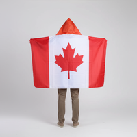 Cape drapeau du Canada 3x5 pieds en polyester 75D, très populaire, pour la célébration des supporters de football 2026