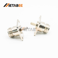 Konektor Solder Flens 4 Lubang Lurus Tipe N Betina