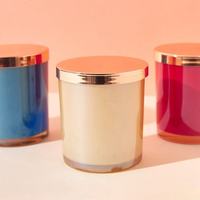 300ml Luxus-Champagnerglas-Kerzenhalter Galvanisierter Aromatherapie-Becher mit Metalldeckel und Goldschrift-Logo