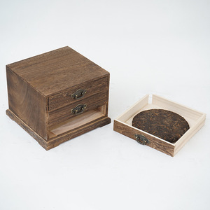 Wooden Tea <b>Box</b> <b>Drawer</b> Style Multi Layer Pu'er Tea Cake <b>Storage</b> Cabinet Rectangle Standing Type Decorative <b>Storage</b> <b>Box</b> - Product Image 3