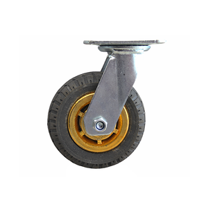 Ruedas Giratorias de Alta Resistencia con Recubrimiento Dorado, 5 Ruedas de Goma, Capacidad de Carga de 330 kg, Freno Industrial con Bloqueo y Protectores de Rosca - Product Image 2