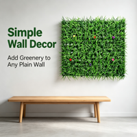 Panel Rumput Plastik Dinding Hijau Buatan untuk Dekorasi Latar Belakang Pesta Pernikahan, Ulang Tahun, Rumah & Sekolah, Penggunaan Dalam & Luar Ruangan