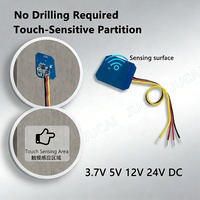 Variateur tactile à balayage de la main 5V 24V 3A avec pénétration de 5cm dans le bois/verre/acrylique, 4 modes DIY, pour éclairage LED d'armoires, placards et bureaux