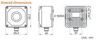 MV-ID3013PM-06/12/15M-WBN-8 Lector de Códigos de Barras Industrial Inteligente con Interfaz USB, Sensor CMOS, Enfoque Mecánico, 60 Yardas/Segundo