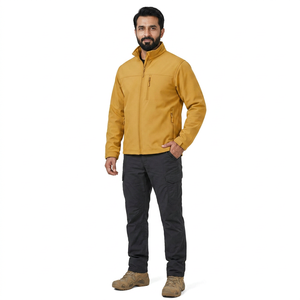OEM Custom Logo Men's Zipper Canvas Hooded Thick Autumn <b>Waterproof</b> <b>Jacket</b> Outdoor Winter <b>Warm</b> Vintage - Product Image 1