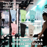 Chaussettes de yoga professionnelles à cinq doigts pour dames Style de fitness antidérapant à cinq orteils avec corps personnalisable et position du logo inférieur