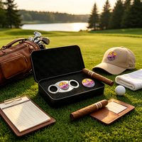 Cutter à cigares en acier inoxydable, nouveau style, avec logo personnalisé, finition dorée, et ensemble coupe-cigares en V en acier inoxydable avec briquet, marqueur de balle de golf