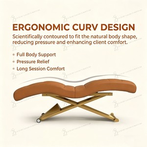 Cama Eléctrica de Lujo Moderna Dorada para Masajes Faciales con 1 Motor para Salón de Belleza Mesa Cosmética Silla de Spa para Pestañas - Product Image 4