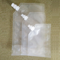 Pochettes souples à bec verseur transparentes et blanches, écologiques, 250 ml, 500 ml, 1000 ml, en PE, 100 % versables