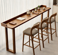 Table de bar en bois massif pour usage domestique, café et bar, pour bord de fenêtre, avec crédence, ensemble table longue et chaises