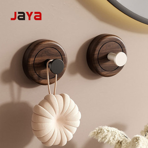 JAYA Wood <strong>Hook</strong> No Punch No Trace Suckers <strong>Hooks</strong> for Kitchen Living Room Bathroom Powerful Sticky <strong>Hooks</strong> - Product Image 1
