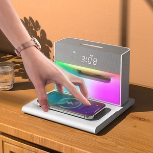 4 trong 1 đồng hồ báo thức RGB LED ánh sáng <span class=keywords><strong>Bluetooth</strong></span> <span class=keywords><strong>Speaker</strong></span> với 15 Wát không dây sạc trạm - Product Image 6