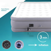 Matelas Gonflable à Double Hauteur avec Dessus Floqué, Lit d'Appoint Portable pour Maison, Invités et Camping