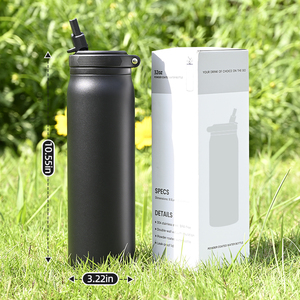 Custom Logo 32oz Double Wall Stainless Steel Vacuum Flask 1000ml Powder Coated Travel Water <b>Bottle</b> with Anti-dust Straw Lid - Product Image 4