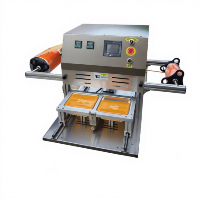 Heat Sealing Automatic Sandwich Food Packaging Machine for Cans Trays Plastic Containers with Gas Flushing