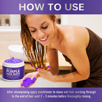 Masque capillaire violet SLUJ Private Label, qualité salon, masque tonifiant à la kératine pour neutraliser les tons jaunes