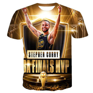 Livraison gratuite 2021-2022 Championnat de basket-ball américain FINALS CHAMPIONS WARRIORS TEAM SIGNATURES T-shirt imprimé pour homme <span class=keywords><strong>Curry</strong></span> FMVP 3D - Product Image 3