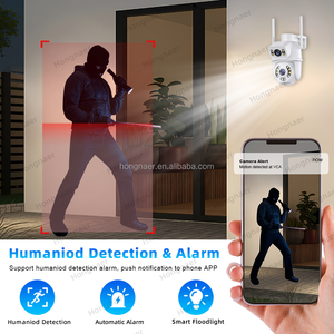 Hongnaer 6MP 4CH 2 Lente Interior Ao Ar Livre Casa LCD <span class=keywords><strong>NVR</strong></span> <span class=keywords><strong>IP</strong></span> Surveil CCTV Sistema De Câmera <span class=keywords><strong>WiFi</strong></span> Kit ICSee Sistema De Câmera De Segurança Sem Fio - Product Image 6