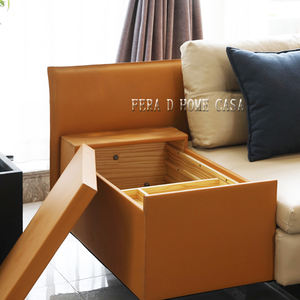 Ensemble de canapé d'angle en cuir véritable de luxe moderne pour salon, villa et école - Product Image 6