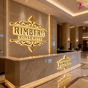 Letrero Metálico Retroiluminado con Logotipo Empresarial 3D Personalizado, Letras Doradas Cortadas con Láser, para Interiores y Exteriores, Ideal para Salones de Belleza y Uñas - Product Image 4