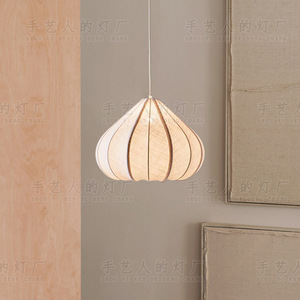 Lampe suspendue ovale en bois faite à la main, diamètre 39cm, éclairage Led chaud pour salon, chambre à coucher, bureau - Product Image 1