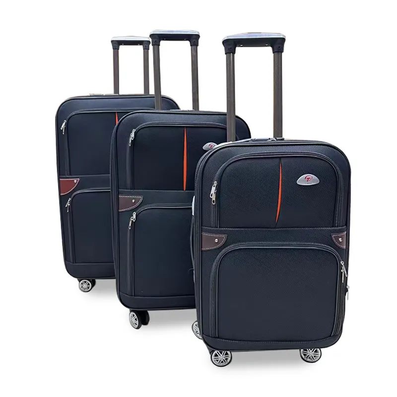 High quality soft suitcase set of 3 with wheels Durable soft luggage set trolley oxford soft luggage for travelling