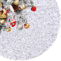 Nouvelle jupe de sapin de Noël transfrontalière, brodée de sequins, double couche en peluche, ronde, style européen, décoration de Noël