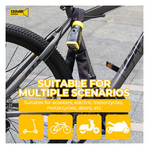 Verrou de chaîne de vélo intelligent antivol personnalisé OEM ODM 120db, étanche IP67, verrou de sécurité pour scooter et moto - Product Image 4