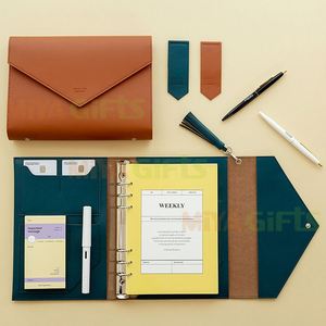 Personne conception PU cuir portefeuille organisateur livre embrayage journal <span class=keywords><strong>folio</strong></span> style coréen pratique bloc-notes couverture classique - Product Image 4