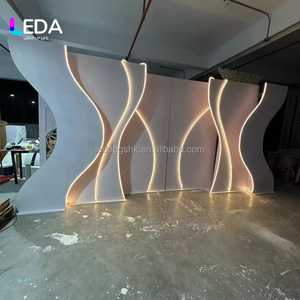 LEDA New Design White Wedding <b>Backdrop</b> With Warm Light Wedding Stage Decoration Led Acrylic <b>Backdrop</b> for Events Decor - Product Image 2