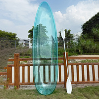 Canoë transparent coloré avec vue panoramique, bateau transparent coloré certifié CE, kayak coloré