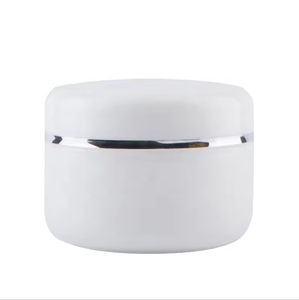 กระปุกใส่ครีมบำรุงผิวกายพร้อมขอบสีเงินสีขาว - Product Image 6