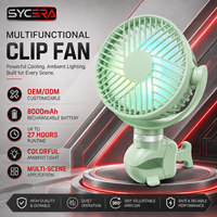 Multifonctionnel 260 °   Ventilateur inclinable 8000 mAh rechargeable par USB pour poussette, autonomie de 27h, usine OEM