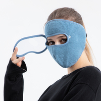 Máscara facial de lana cálida a prueba de viento Gorra de esquí de invierno con gafas HD Pasamontañas de ciclismo antivaho transpirable Hecho de nailon duradero