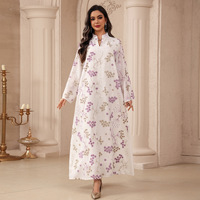 Lot de 2 Robes Longues Brodé(e)s en Polyester à Manches Longues, Col en V, Motif Floral – Idéales pour la Maison et le Quotidien – Nouvelle Collection Printemps-Été