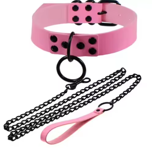 โซ่คล้องคอคอหนัง PU สไตล์พังก์สุดเซ็กซี่คอสเพลย์พร้อมสายจูง BDSM - Product Image 4